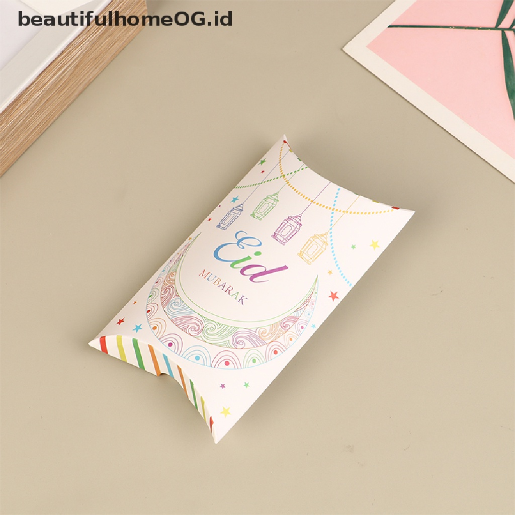 // Beautifulhomeog.id// 10Pcs EID Mubarak Bentuk Bantal Candy Box Ramadan Kareem Dekorasi Gift Box **