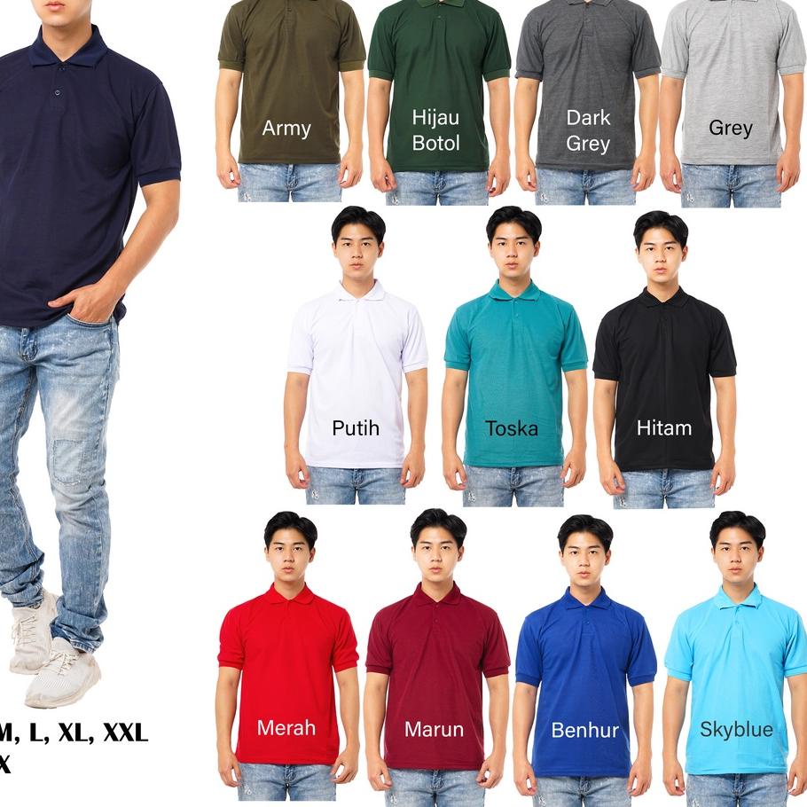 ♦ Kaos Polo Polos Kerah Lengan Pendek /  Kaos Berkerah Polos Kerah Lengan Pendek / Kaos Kerah Polo P
