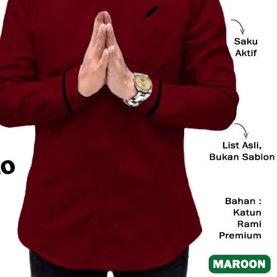 ✯ LM    Baju Pria Muslim KOKO RAJA PAKISTAN RAMI Lengan Panjang Size JUMBO Bahan Katun TERBARU ➮