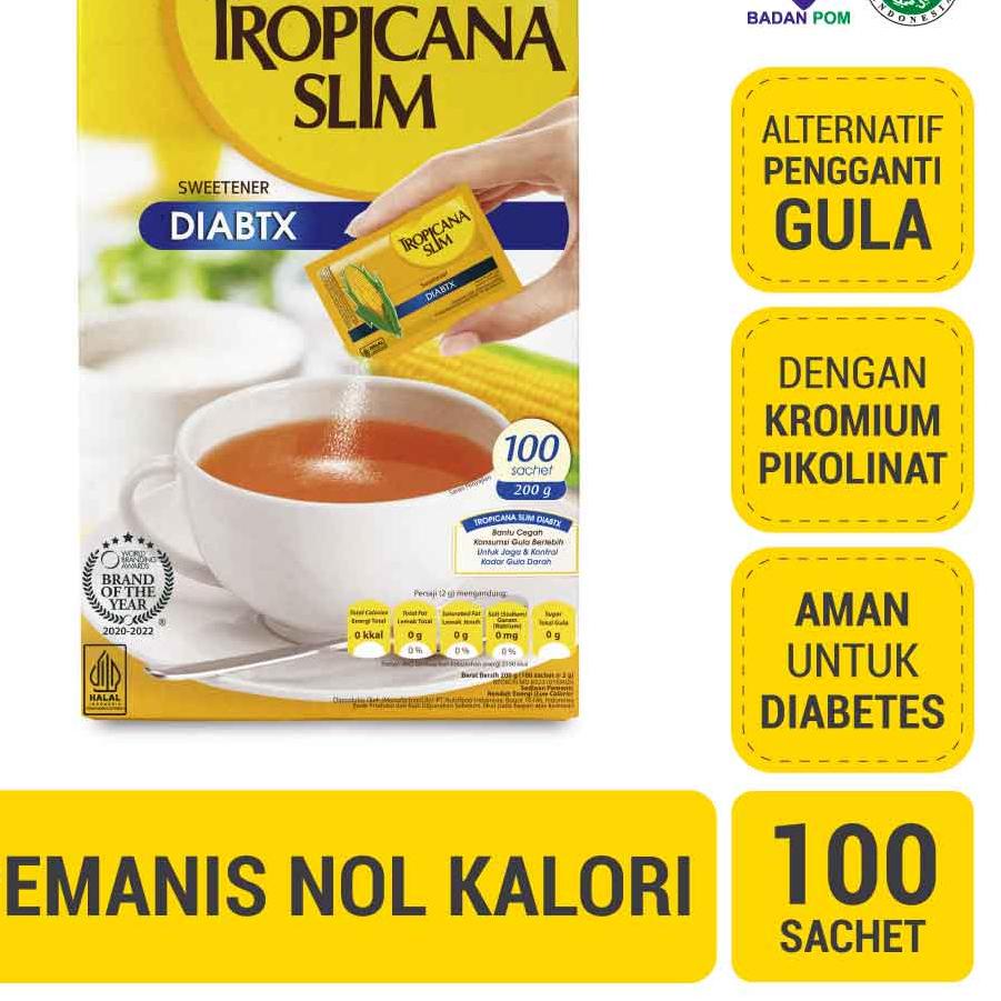 

PROMO HARI INI Tropicana Slim Sweetener Diabtx 100 Sachet - Pemanis untuk Diabetesi 