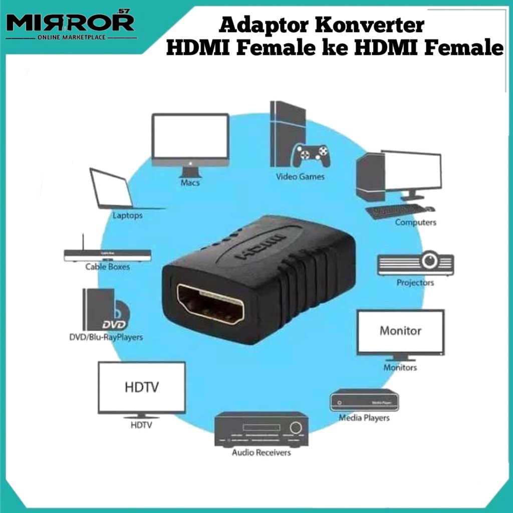 Adaptor Konverter HDMI Female ke HDMI Female