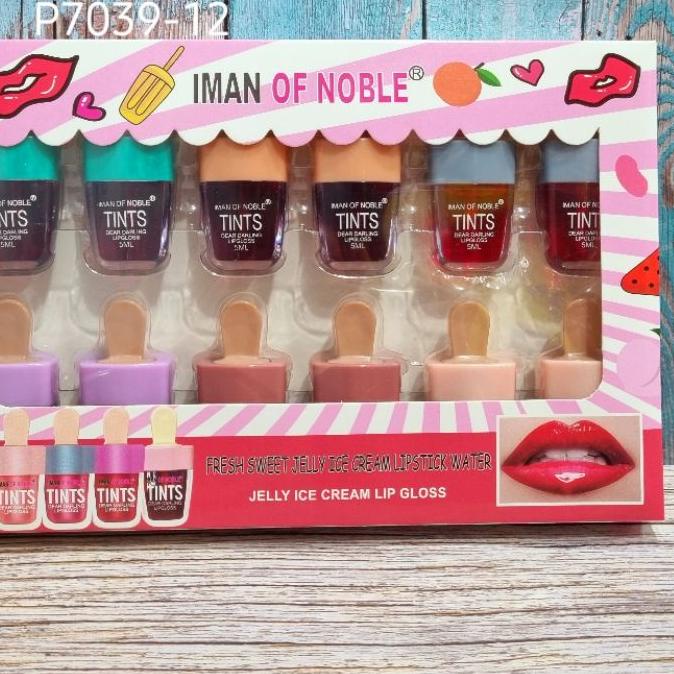 ☝ 12 Pcs Lip Tint Liptint Iman Of Noble Ice Cream ♣