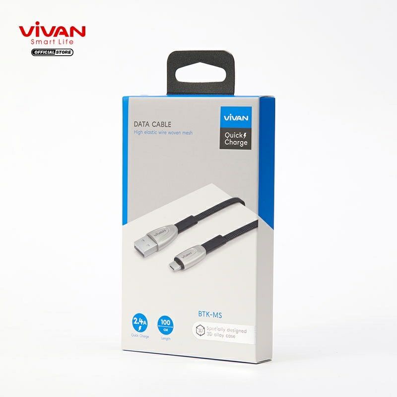 VIVAN BTK-C Type-C BTK-L LIGHTHING &amp; BTK-M MICRO Fast Data Sync And Charging Data Cable 1 METER 3A