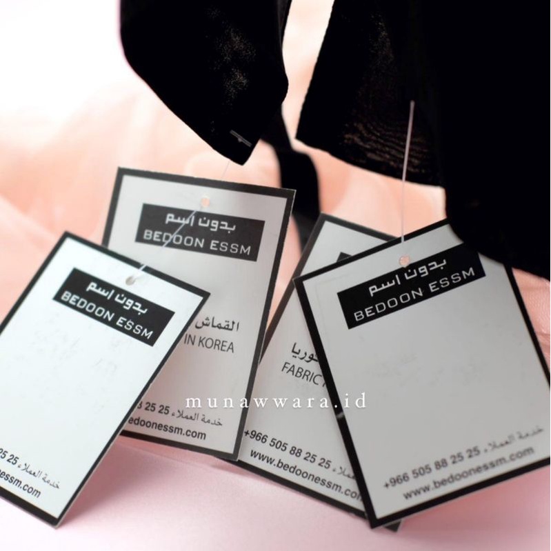 RB [Munawwara.id] Bedoon Essm (Bandana) Original Butik Saudi Arabia Niqob Cadar Poni Bandana Hidden