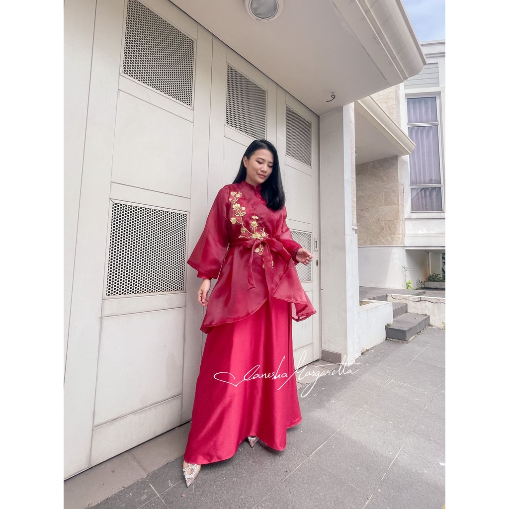 703/Gamis kimono/Dress Organza/gamis organza