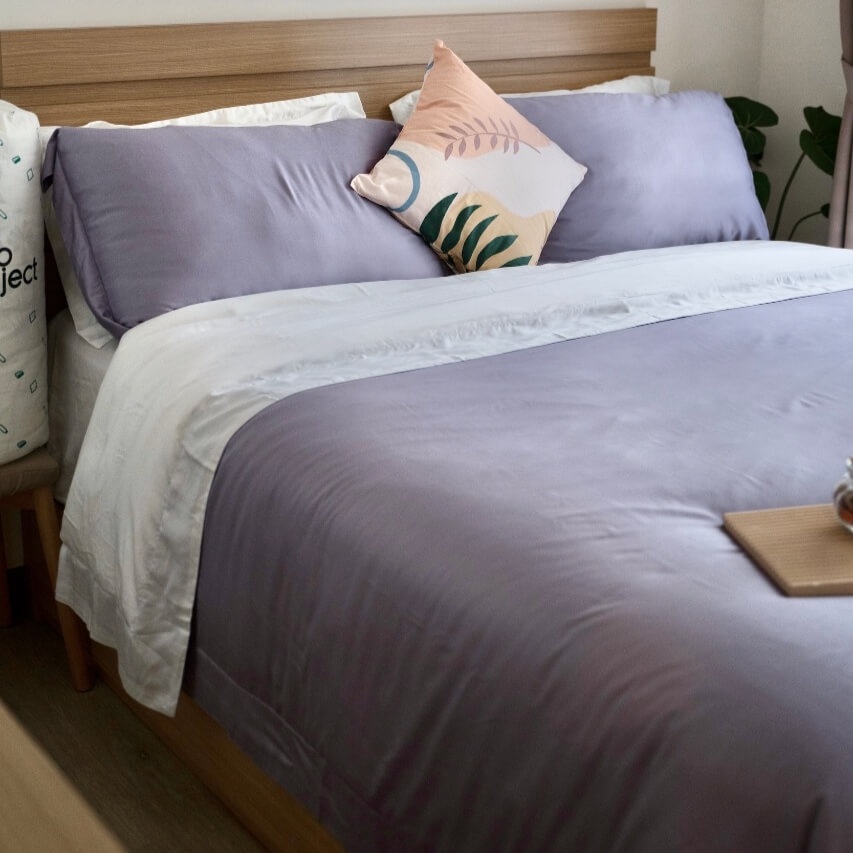 SLEEP PROJECT Sprei Set (TENCEL™ Lyocell) Polos Isi Sprei, Sarung Bantal, Sarung Guling