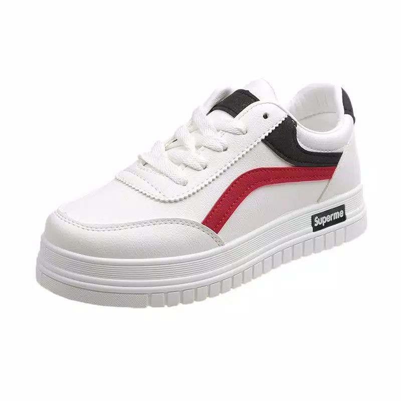 Sepatu Kets Wanita Supreme Putih Plat Warna Warni UK 36-40