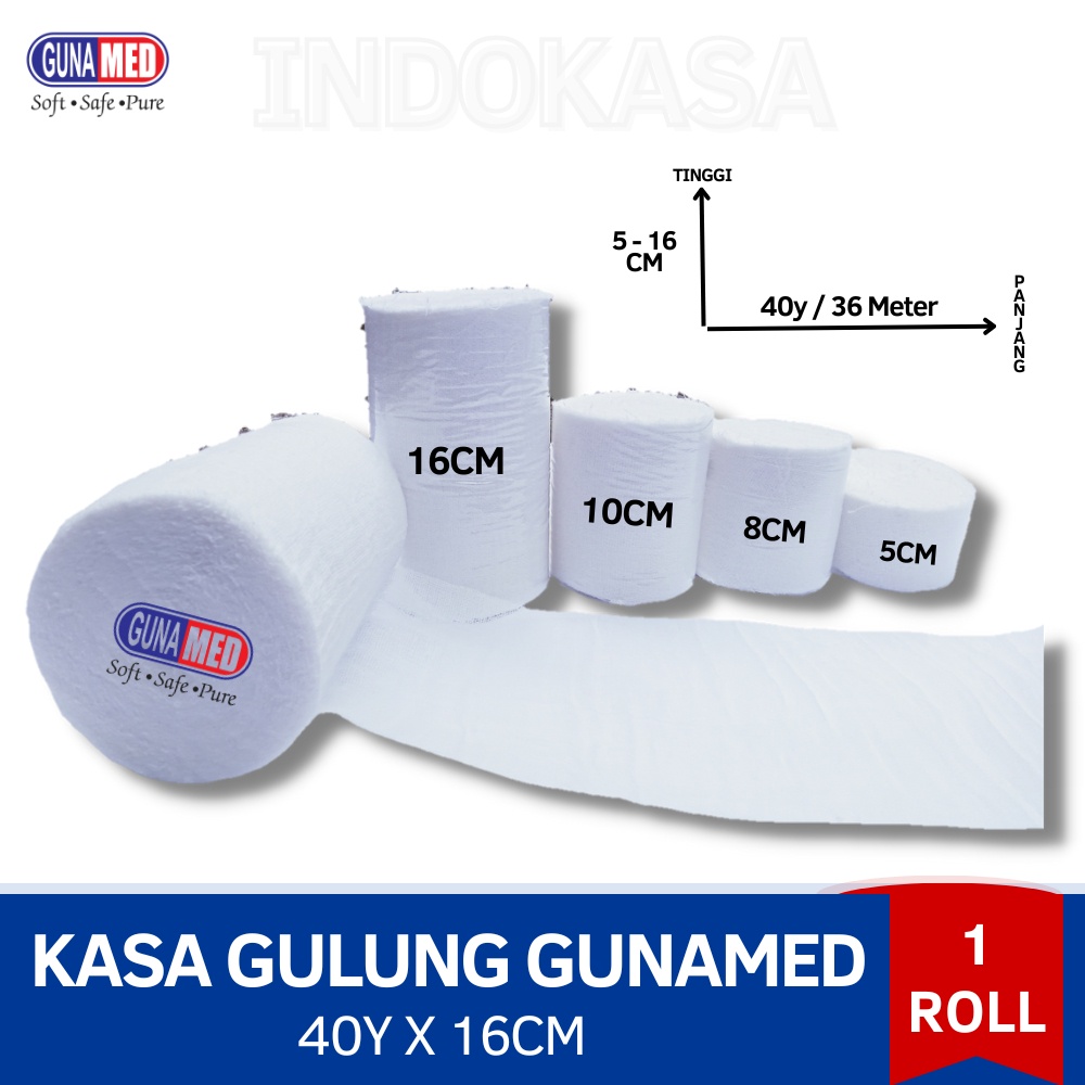GUNAMED Kasa gulung kasa steril 16 cm x 40 yard - 16cm x 40yard