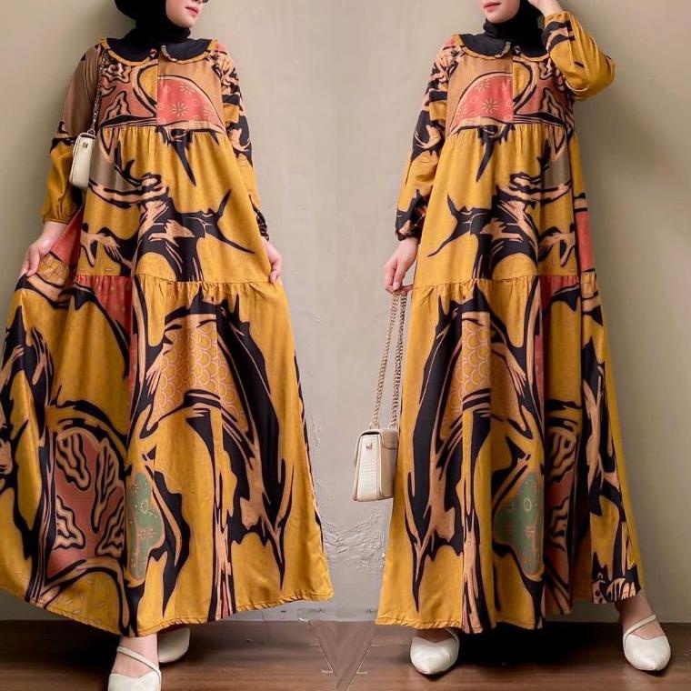 BOOMING GAMIS BATIK JUMBO LD 125CM GAMIS RAYON PREMIUM GAMIS JUMBO GAMIS BATIK GAMIS MOTIF ABSTRAK G