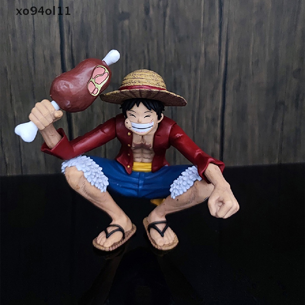 Xo 1Pc One Piece Luffy Makan Daging Figure Anime Country Luffy PVC Collect Figurine Mainan OL