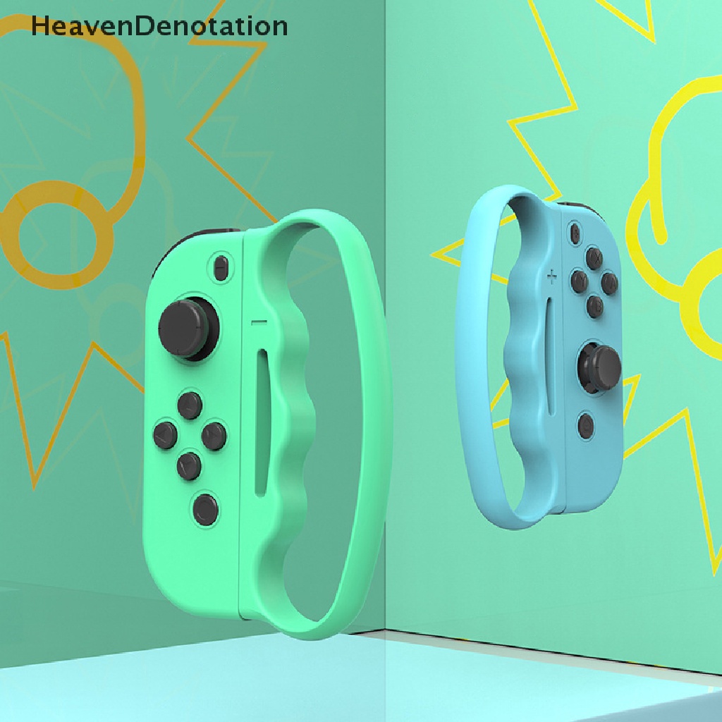 [HeavenDenotation] 1pasang Handle Boxing Grip Assit Tool for Switch Joy-Con Controller Hand Grips with Wrist Strap for Fitness Tinju Gaming Assist Tool Aksesoris Game HDV