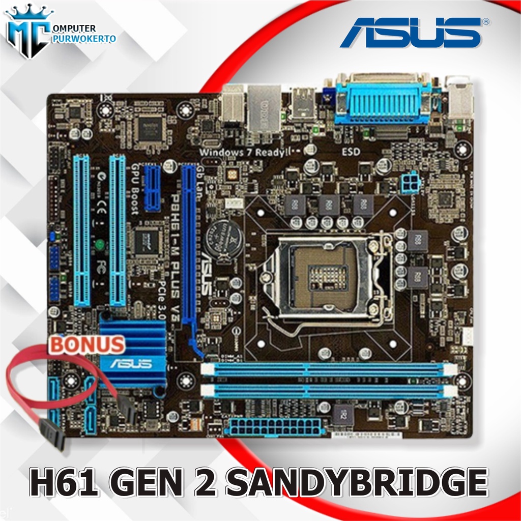 Motherboard Intel H61 Asus Soket 1155 Sandy Bridge Gen 2