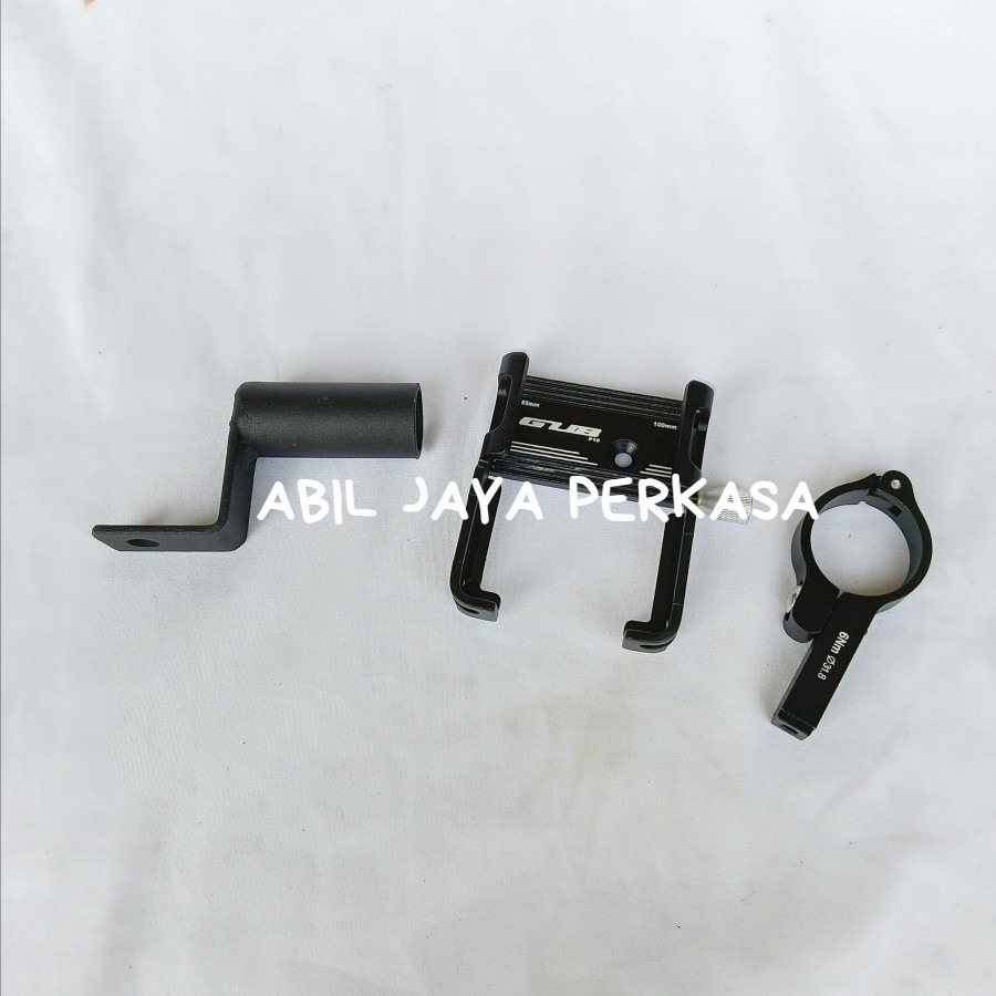 PAKET BRACKET BREKET LAMPU SPION SAMPING DAN HOLDER HP GUB HITAM