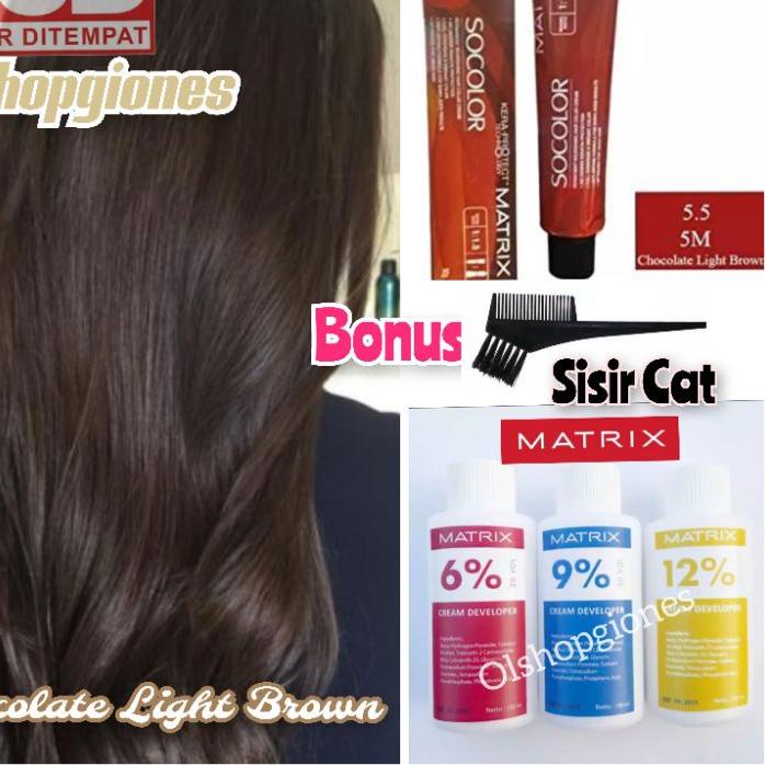 ۩ Cat Rambut Matrix Socolor 5.5 chocolate brown + Oxydant ( campuran ) hair color uban wonder cult ✪