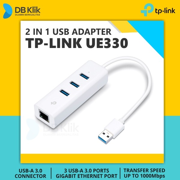 USB Hub TP-Link UE330 USB 3.0 3-Port Hub &amp; Gigabit Ethernet Adapter