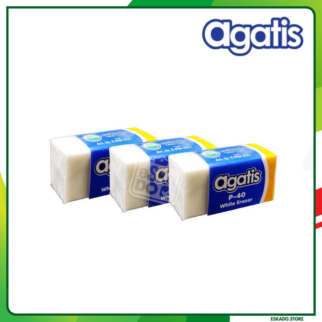 Eraser Agatis ECO White P-40 / Penghapus Putih Kecil Agatis