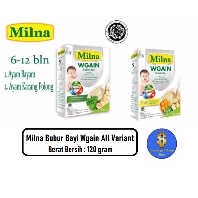 Milna Wgain Bubur Bayi 120g All Variant-Bubur Bayi Milna Wgain