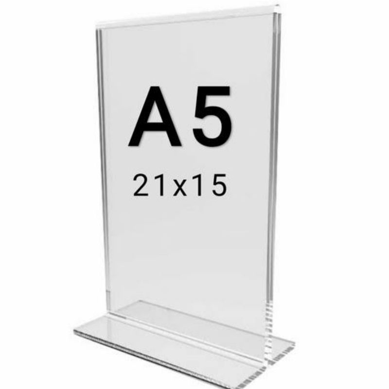 

0TEMPAT BROSUR / TENT HOLDER / TENT CARD AKRILIK DISPLAY 2 SISI A5