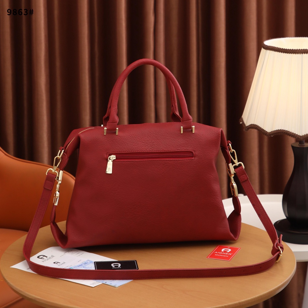 ag Leather Top Handle Satchel Bag #9863