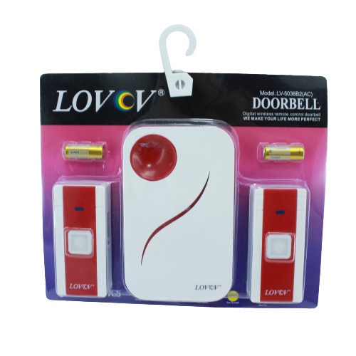 Bel Rumah Bel Pintu Rumah / Door Bell Wireless Listrik 2 Remot – Lovov(A5A5) Bel Pintu Rumah Wireles