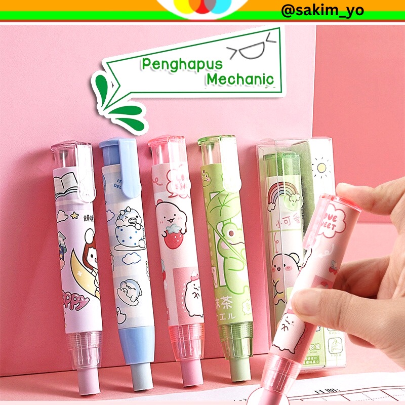 

BUY 1 GET 1 REFILL PENGHAPUS MEKANIK LUCU ERASER MECHANIC ALAT KOREKSI PENSIL HAPUSAN MOTIF KARTUN LUCU PERLENGKAPAN ALAT TULIS SEKOLAH KANTOR @sakimyo