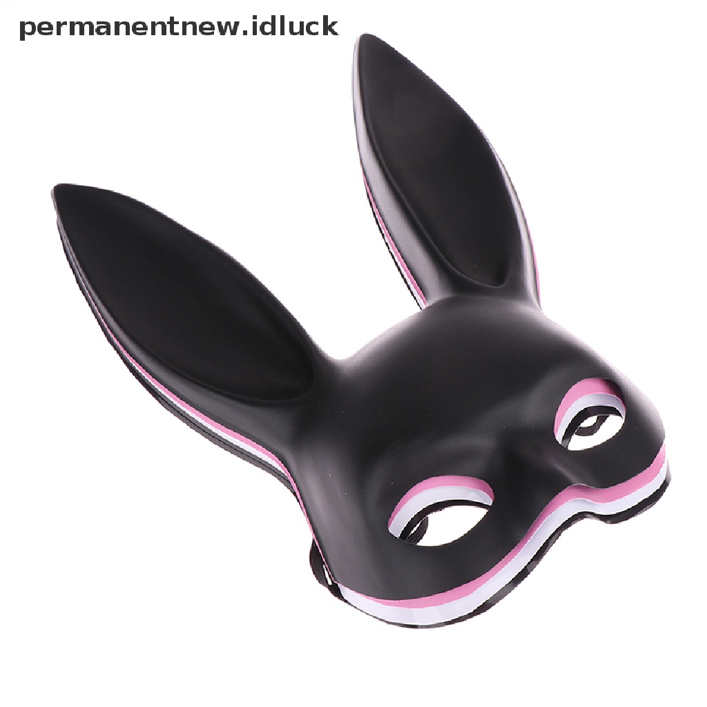 [luckypermanentnew] 1pc Cosplay Seksi PVC Kelinci Topeng Wanita Halloween Masquerade Topeng Pesta Mewah [ID]