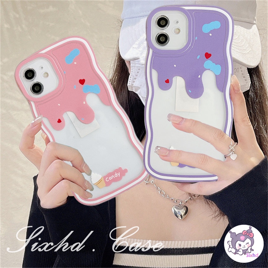 Redmi 12C 11A 10C 9T 9C Note 12 11s 11 10 9 8 Pro 10A 10 9A 9  A2 A1 Xiaomi 11Lite 12T 12Lite 11T 10T Poco M3 F3 X5 X4 X3 Pro Colorful ice cream Wavy Edge Lens Protection Phone Case Soft Cover