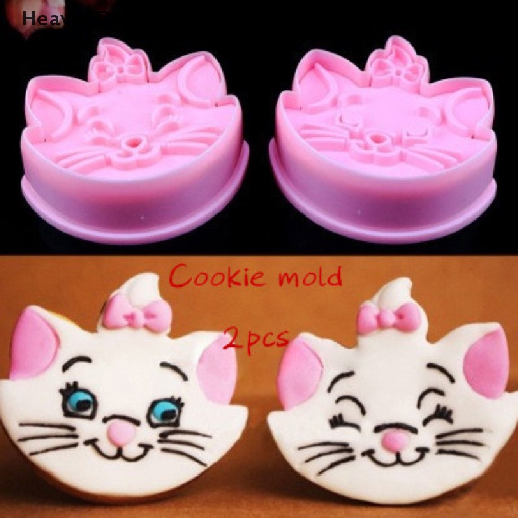 [HeavenDenotation] Cat Cookie Cutter Plastic Biscuit Baking Fruit Cake Kitchen Tools Mold HDV