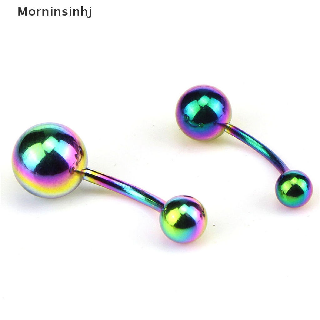 Mornin 9PCS/Bag Bola Belly Button Bar Cincin Pusar Barbel Tubuh Wanita Perhiasan id