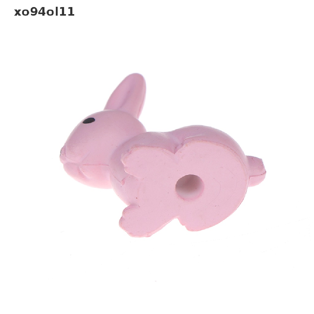 Xo 2Pcs Easter Rabbits Cute Bunny Ornamen Resin Peri Taman Dekorasi Hari Paskah OL