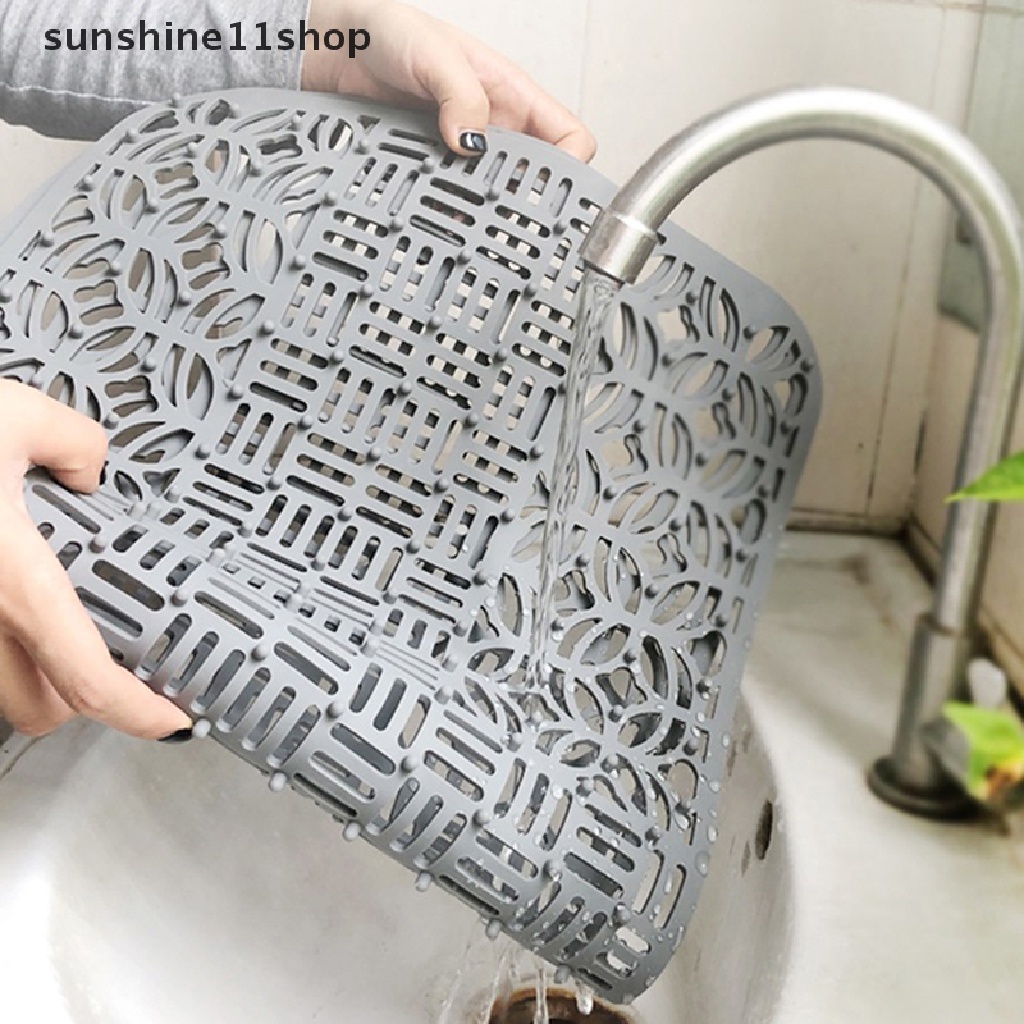 Sho 1Pcs Pelindung Wastafel Untuk Wastafel Dapur Shearable Silicone Grid Sink Mat N