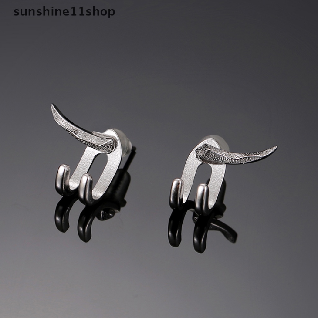 Sho Anting Punk Baru Untuk Pria Dilepas Tujuan Ganda Stud Earrings Cabang Telinga Ch Perhiasan Fashion N