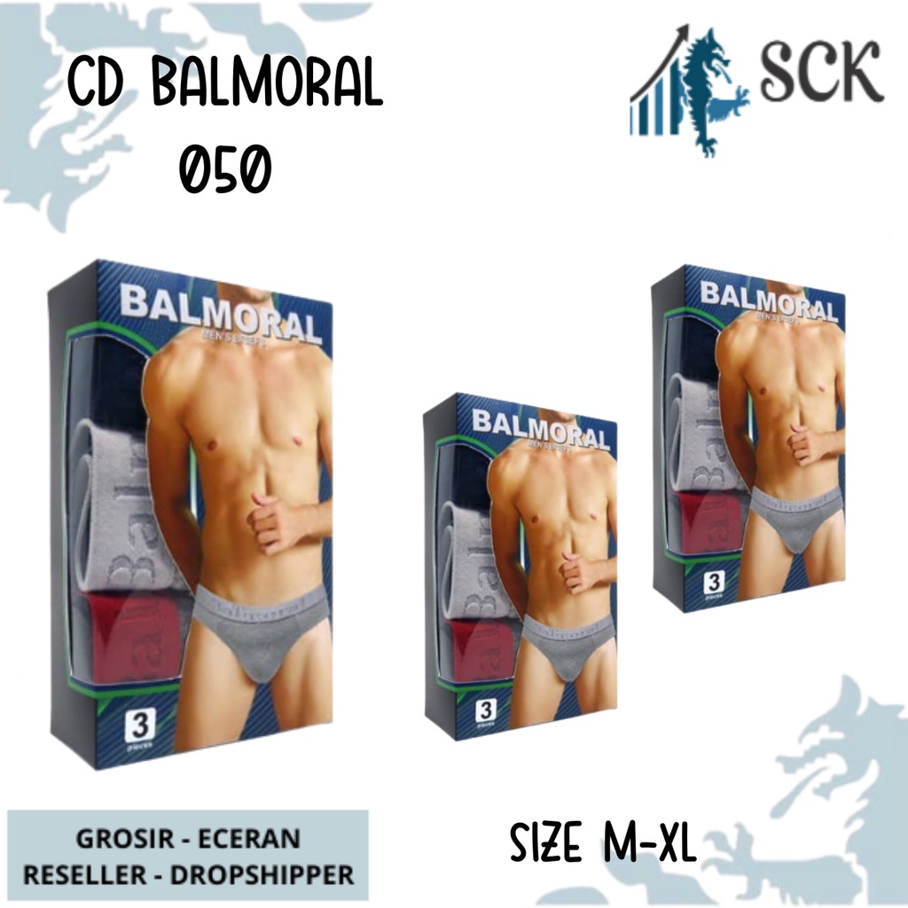 [ISI 3] CD Pria BALMORAL 050 Karet Boxer / Pakaian Dalam Cowok / Olahraga - sckmenwear GROSIR