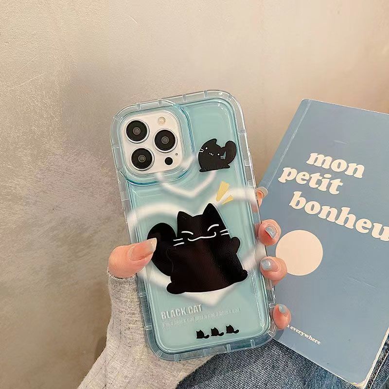 IPHONE Soft Phone Case Kompatibel Untuk Iphone14 13 11 12 Pro XS Max X Xr7 +8 Plus Casing Kucing Lucu TPU Silikon Shockproof Cover