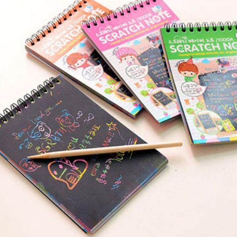 

Z23 Scratch Note / Note Book Ajaib / Magic Book Rainbow Colour Scratch / Buku Belajar Gambar Anak HOT SALE ネ