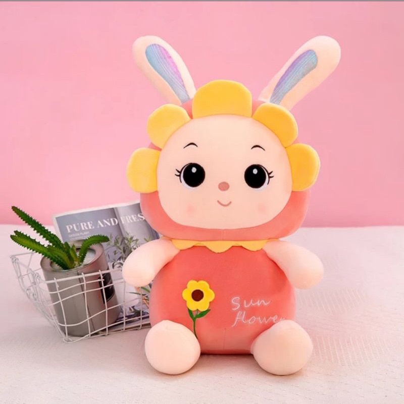 Mainan Boneka Sun Flower Bunga Matahari 40cm Bahan Plush Berkualitas Berlabel SNI