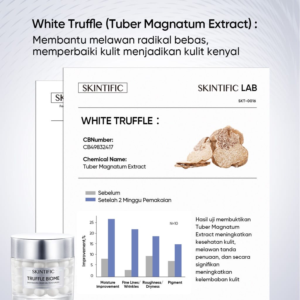 ❤ MEMEY ❤ SKINTIFIC Truffle Biome Skin Reborn Cream Gel Moisturizer 50g