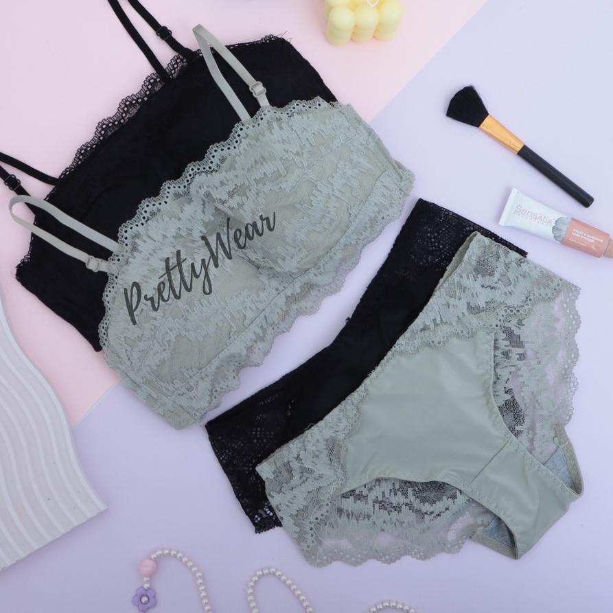 ♕ Half Cup Bra set + Cd Pretty Wear 1499 ✥
