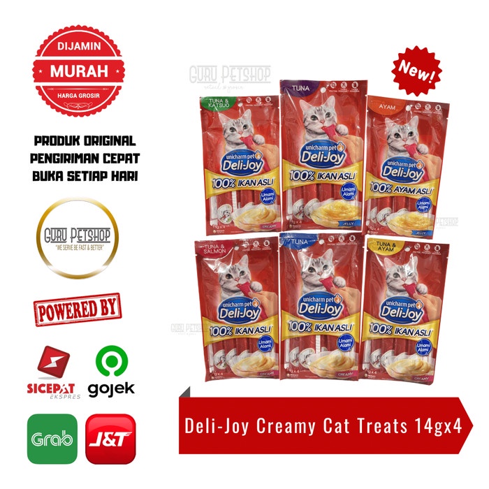 Deli-Joy Creamy Treats 14g x 4 Snack Kucing Deli Joy Creamy Cat Treats