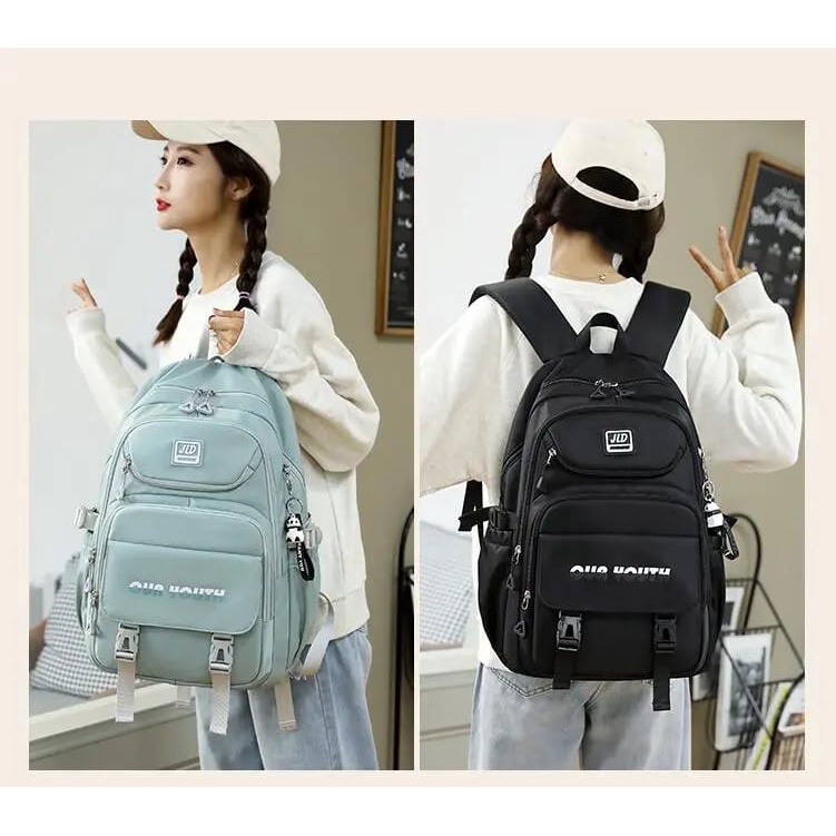 [COD] Tas Ransel Sekolah Menengah Wanita Terbaru Fashion Tas Punggung Perempuan Dewasa Sederhana Kekinian Fashion Korean Style Tas Laptop 14&quot; Backpack Murah Populer Aesthetic