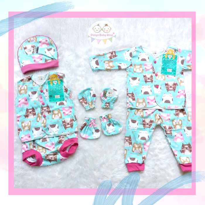 

(COD) LIBBY Paket Hampers Kado Baju Bayi Baby Gift Libby New Born 3-6 Bulan - Pink Cat