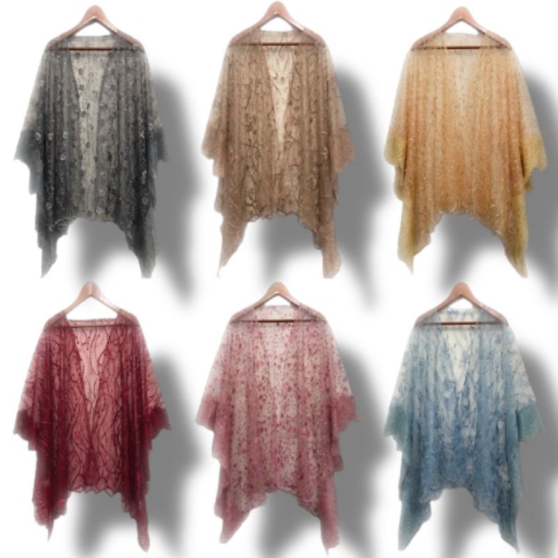 	 outer cardigan kebaya bridesmaid baju kondangan tille mix brokat renda	