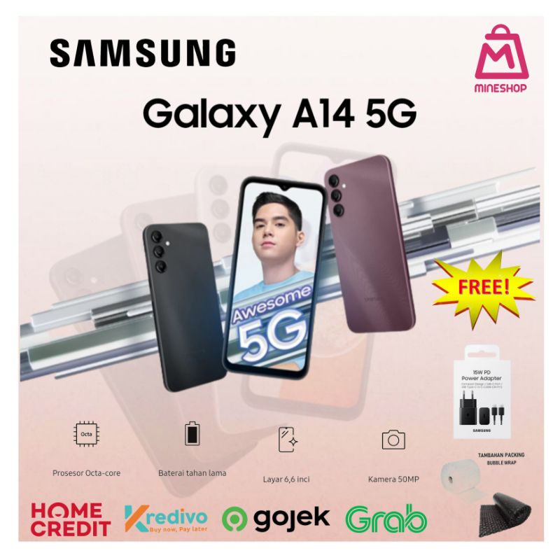 Samsung A14 5G Ram  6+6GB internal 128GB garansi resmi