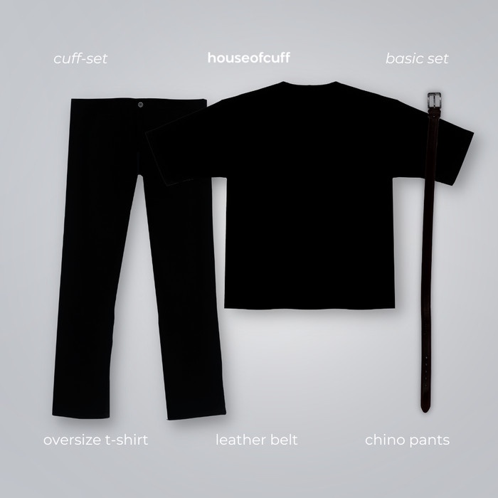 Basic Set 21: Kaos Oversize, Celana Chino, Belt