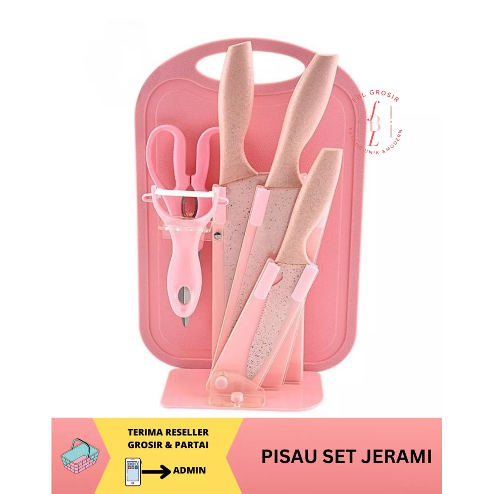 PISAU SET WARNA PASTEL 7 PCS dan 6 PCS / PISAU SET JERAMI / PISAU JERAMI FREE PACKING BOX BUBBLE FBL