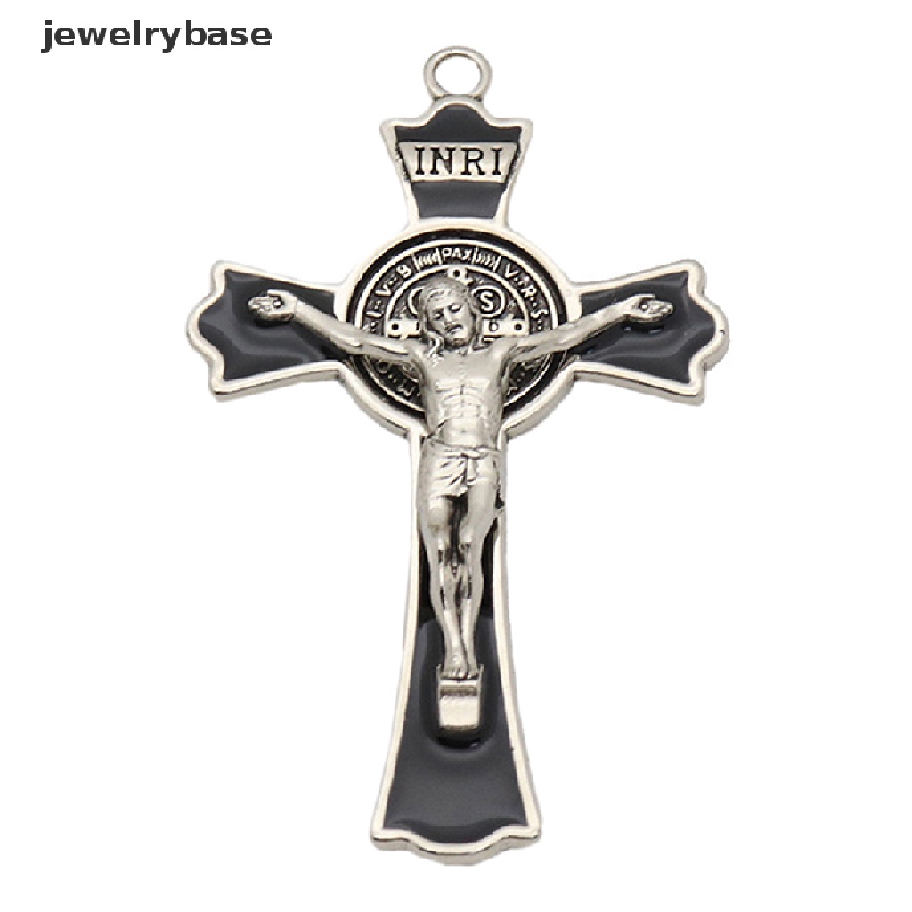 [jewelrybase] 1pc Kalung Kristen Salib Yesus Aksesoris Pakaian Retro Warna Tua Kalung Butik