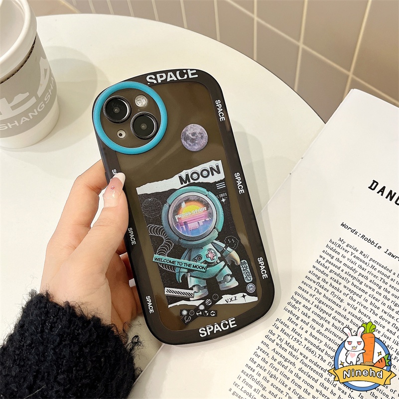 Vivo Y02 Y16 Y02s Y22 Y35 V25e V23e V23 Pro Y15A Y15s Y01 Y21 Y21s Y33T Y21A Y21T Y12A Y12s Y20 Y20s Y20s Y20i Y17 Y15 Y12 Y1s Cover Pelindung Casing Handphone Persegi Astronot Merek Trendy