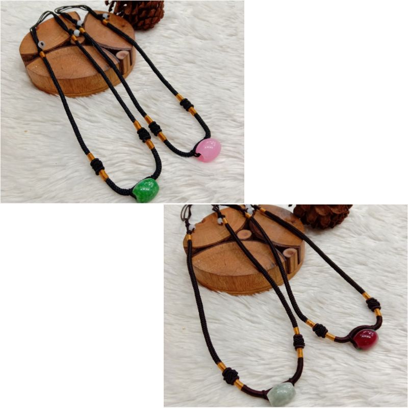 Kalung Tali Bandul Giok Tabung