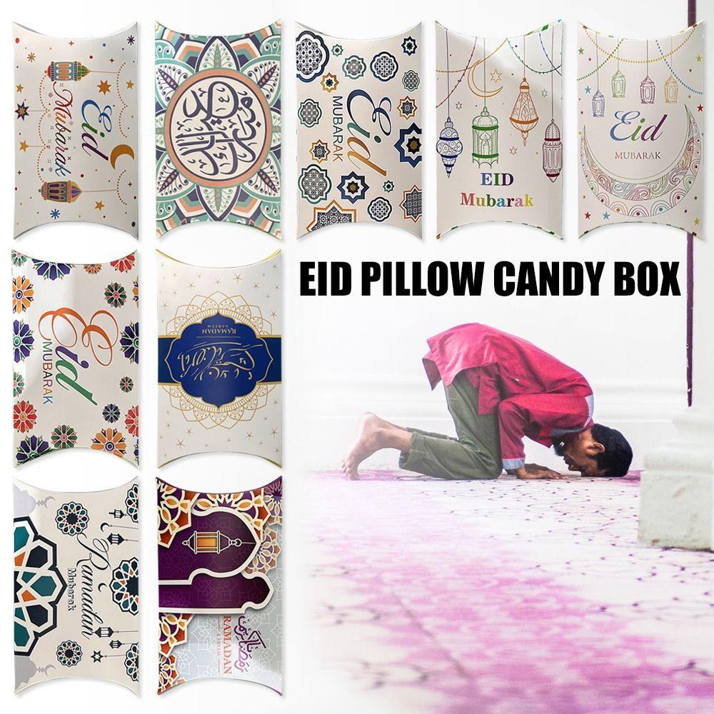 Solighter 10PCS Candy Box Kertas Perlengkapan Pesta Islami Dekorasi Hajatan Dekorasi Eid Mubarak