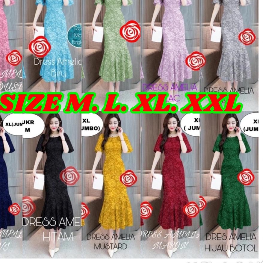 ♔ DRES AMELIA JUMBO/DRESS AMELIA/ungu lilac/DRESS MERMAID BRUKAT DUYUNG DRESS BRUKAT PESTA DRESS PAR